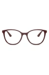 Dolce & Gabbana Dolce&gabbana 54mm Butterfly Optical Glasses In Bordeaux/rose Gold