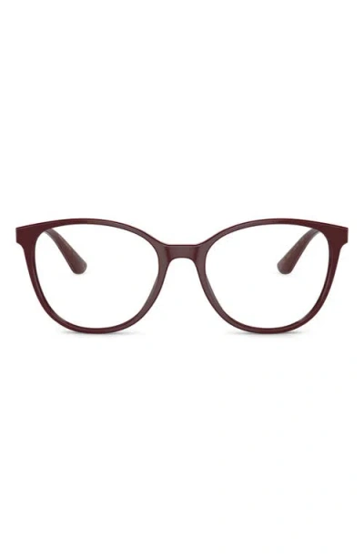 Dolce & Gabbana Dolce&gabbana 54mm Butterfly Optical Glasses In Bordeaux/rose Gold