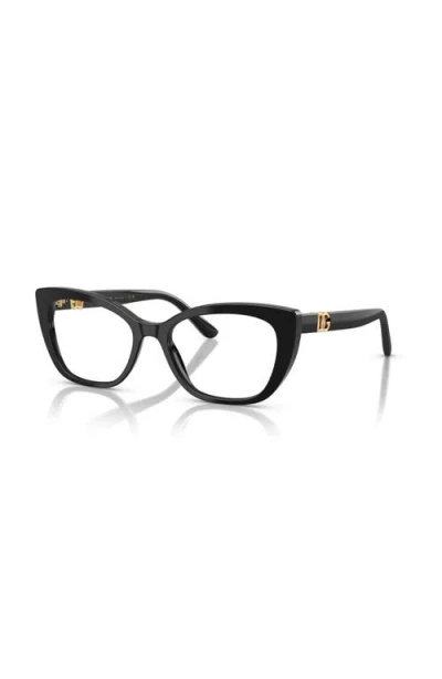Dolce & Gabbana Dolce&gabbana 54mm Cat Eye Optical Glasses In Black