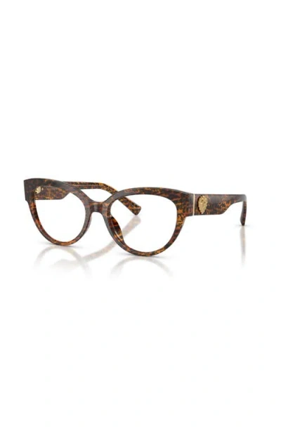 Dolce & Gabbana Dolce&gabbana 54mm Cat Eye Optical Glasses In Brown
