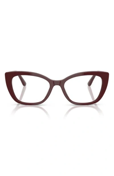 Dolce & Gabbana Dolce&gabbana 54mm Cat Eye Optical Glasses In Burgundy