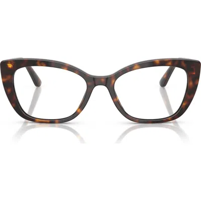 Dolce & Gabbana Dolce&gabbana 54mm Cat Eye Optical Glasses In Dark Havana