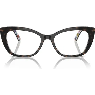 Dolce & Gabbana Dolce&gabbana 54mm Cat Eye Optical Glasses In White Havana