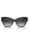Dolce & Gabbana Dolce&gabbana 54mm Gradient Butterfly Sunglasses In Black White