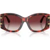 Dolce & Gabbana Dolce&gabbana 54mm Gradient Butterfly Sunglasses In Red Havana/dark Brandy