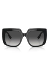 Dolce & Gabbana Dg4414 501/8g Women's Sunglasses - Black On Transparent Frame, Gray Gradient Lenses In Gray