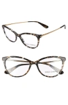 Dolce & Gabbana Dolce&gabbana 54mm Optical Glasses In Black Spotted/gold