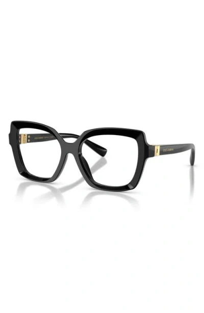 Dolce & Gabbana Dolce&gabbana 55mm Butterfly Optical Glasses In Black