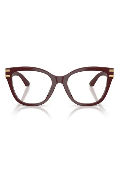 Dolce & Gabbana Dolce&gabbana 55mm Butterfly Optical Glasses In Bordeaux/demo Lens