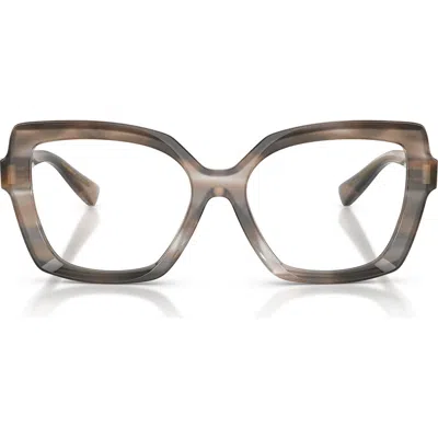 Dolce & Gabbana Dolce&gabbana 55mm Butterfly Optical Glasses In Brown