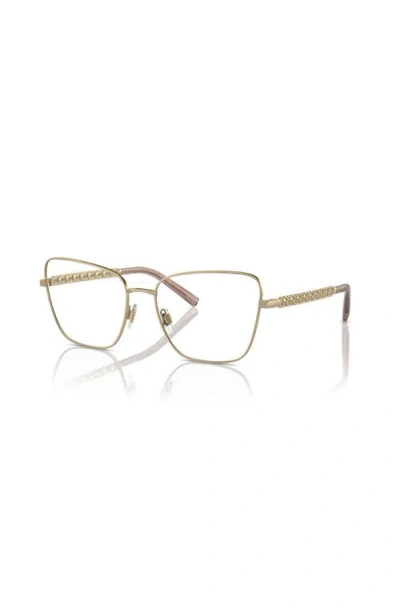 Dolce & Gabbana Dolce&gabbana 55mm Butterfly Optical Glasses In Gold
