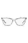 Dolce & Gabbana Dolce&gabbana 55mm Cat Eye Optical Glasses In Metallic