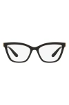 Dolce & Gabbana Dolce&gabbana 55mm Cat Eye Optical Glasses In Black