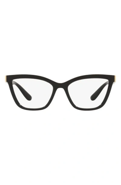 Dolce & Gabbana Dolce&gabbana 55mm Cat Eye Optical Glasses In Black