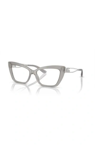 Dolce & Gabbana Dolce&gabbana 55mm Cat Eye Optical Glasses In Gray