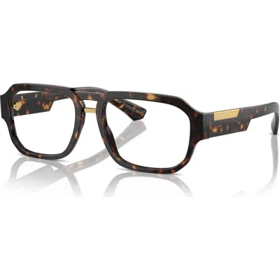 Dolce & Gabbana Dolce&gabbana 55mm Pilot Optical Glasses In Brown