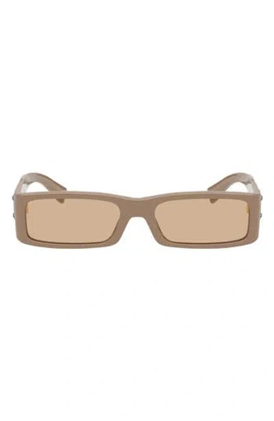 Dolce & Gabbana Dolce&gabbana 55mm Polarized Rectangular Sunglasses In Camel