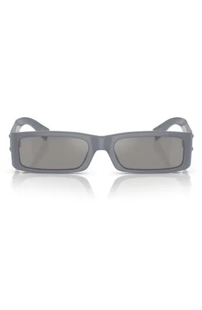 Dolce & Gabbana Dolce&gabbana 55mm Polarized Rectangular Sunglasses In Grey