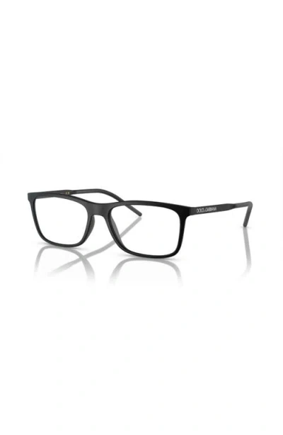 Dolce & Gabbana Dolce&gabbana 55mm Rectangle Optical Glasses In Black