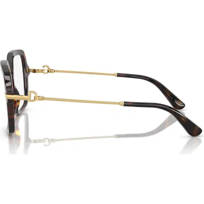 Dolce & Gabbana Dolce&gabbana 55mm Square Optical Glasses In Gold