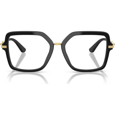 Dolce & Gabbana Dolce&gabbana 55mm Square Optical Glasses In Black