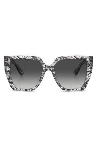 Dolce & Gabbana Dolce&gabbana 55mm Square Sunglasses In Black Lace