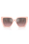 Dolce & Gabbana Dolce&gabbana 55mm Square Sunglasses In Opal Pink Mirror Silver