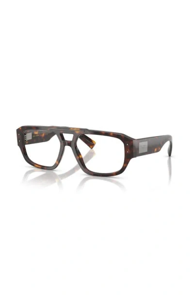 Dolce & Gabbana Dolce&gabbana 56mm Pilot Optical Glasses In Black