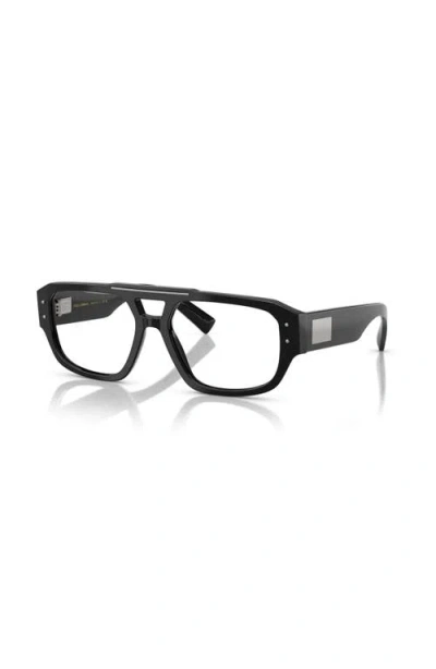 Dolce & Gabbana Dolce&gabbana 56mm Pilot Optical Glasses In Black