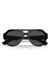 Dolce & Gabbana Dolce&gabbana 56mm Pilot Sunglasses In Black