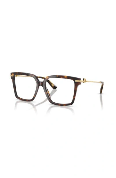 Dolce & Gabbana Dolce&gabbana 56mm Square Optical Glasses In Brown