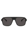 Dolce & Gabbana Dolce&gabbana 57mm Aviator Sunglasses In Grey/black/dark Grey