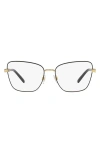 Dolce & Gabbana 55mm Butterfly Optical Glasses In Gold/black