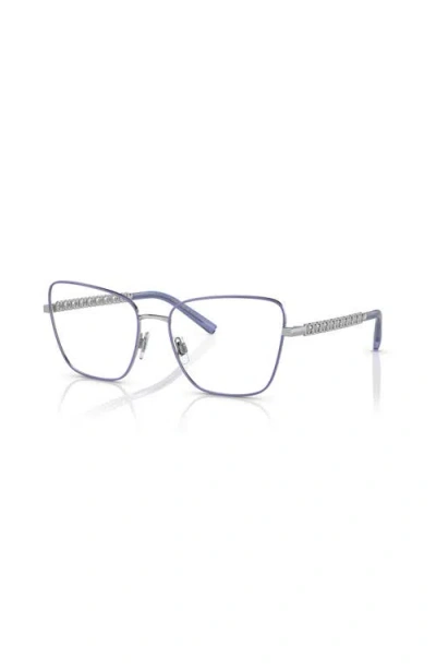 Dolce & Gabbana Dolce&gabbana 57mm Butterfly Optical Glasses In Metallic
