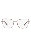 Dolce & Gabbana Dolce&gabbana 57mm Butterfly Optical Glasses In Rose Gold/bordeaux