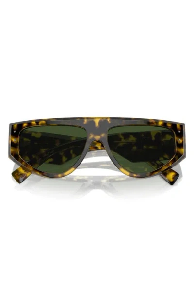 Dolce & Gabbana Dolce&gabbana 57mm Rectangular Sunglasses In Dark Green
