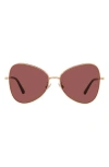 Dolce & Gabbana Dolce&gabbana 58mm Butterfly Sunglasses In Pink Gold/dark Violet