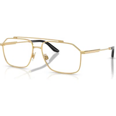 Dolce & Gabbana Dolce&gabbana 58mm Pilot Optical Glasses In Gold