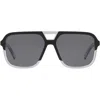Dolce & Gabbana Dolce&gabbana 58mm Polarized Square Sunglasses In Matte Black/grey