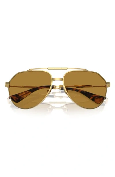 Dolce & Gabbana Dolce&gabbana 60mm Pilot Sunglasses In Gold