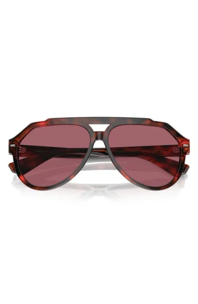 Dolce & Gabbana Dolce&gabbana 60mm Pilot Sunglasses In Red