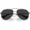 Dolce & Gabbana Dolce&gabbana 60mm Polarized Pilot Sunglasses In Matte Silver