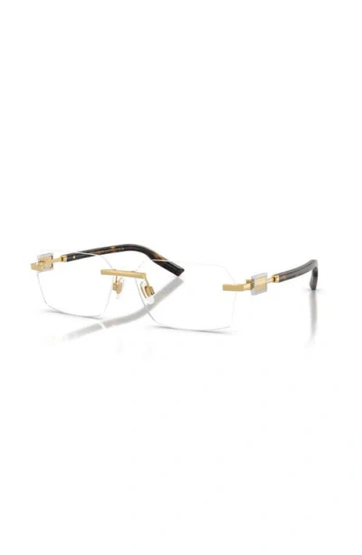 Dolce & Gabbana Dolce&gabbana 60mm Rectangle Optical Glasses In Gold
