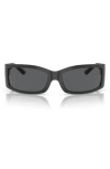 Dolce & Gabbana Dolce&gabbana 61mm Polarized Rectangular Sunglasses In Dark Grey