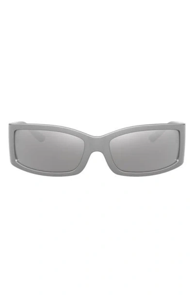 Dolce & Gabbana Dolce&gabbana 61mm Polarized Rectangular Sunglasses In Gray
