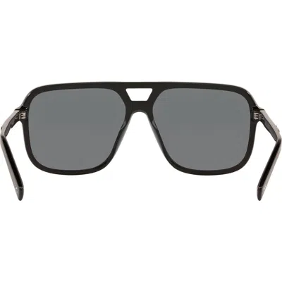 Dolce & Gabbana Dolce&gabbana 61mm Polarized Square Sunglasses In Black/dark Grey