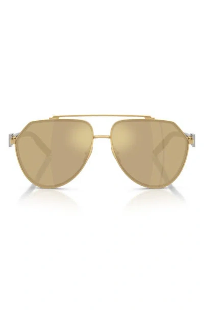 Dolce & Gabbana Dolce&gabbana 62mm Oversize Pilot Sunglasses In Black