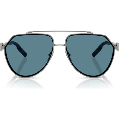 Dolce & Gabbana Dolce&gabbana 62mm Oversize Pilot Sunglasses In Green