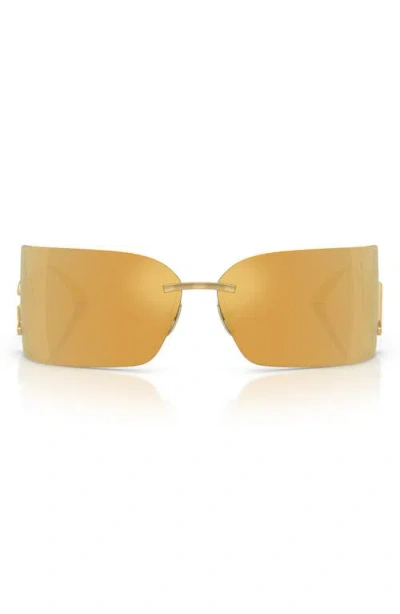 DOLCE & GABBANA DOLCE&GABBANA 79MM OVERSIZE MIRRORED RECTANGULAR SUNGLASSES