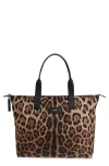 Dolce & Gabbana 'adamo' Brown Shopper With All-over Leopard Print In Tech Fabric Man In Hy13m Leo New